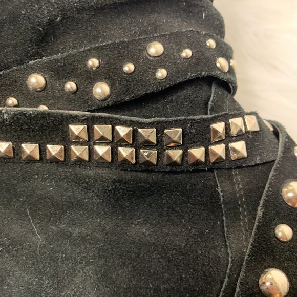 Miz Mooz Clyde Black Studded Suede Leather Boots - Picture 6 of 7